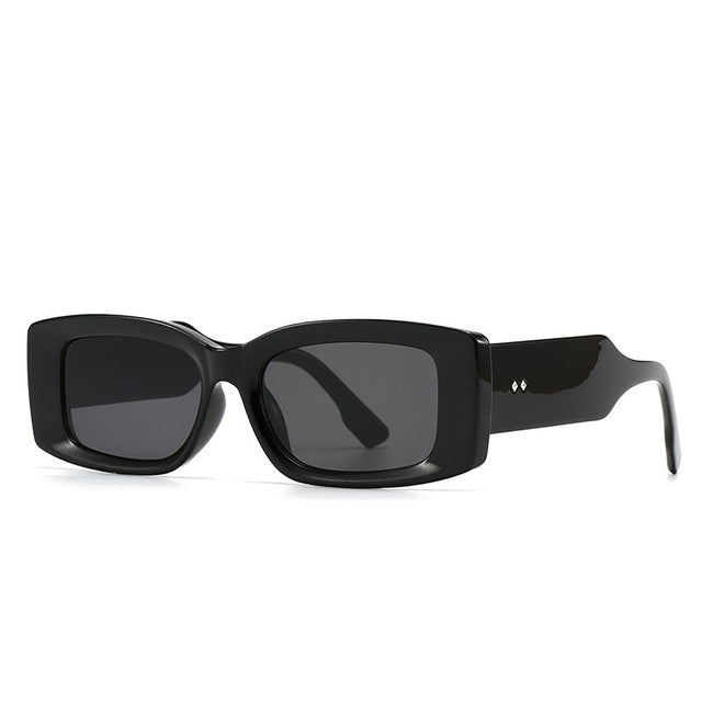 (6 PACK) Wholesale Sunglasses Vintage Trendy Women Antiblue Light 2024 - BulkSunglassesWholesale.com - Black Black Grey Hover Image