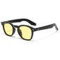 (6 PACK) Wholesale Sunglasses Rivet Trendy Fashion Women Street Vintage 2025 - BulkSunglassesWholesale.com - Black Frame Yellow Lens