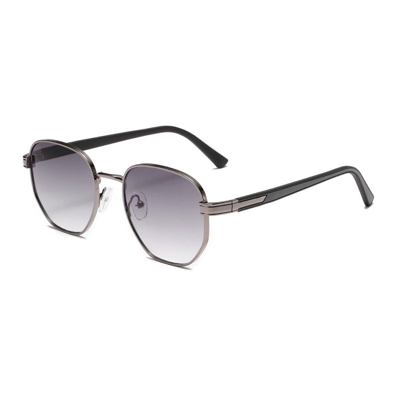 (6 PACK) Wholesale Sunglasses Metal Vintage Trendy Street 2024 - BulkSunglassesWholesale.com - Gunmetal Frame Grey
