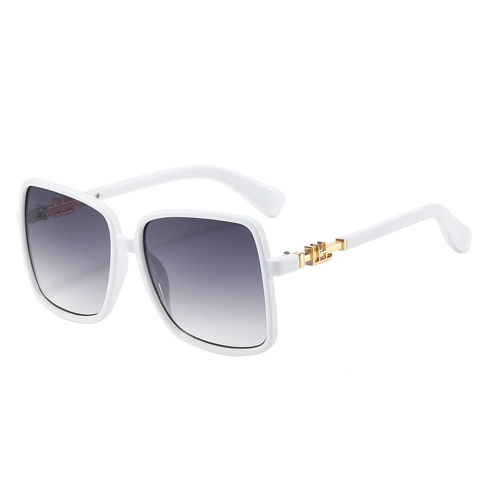 (6 PACK) Wholesale Sunglasses New Arrival Oversized Fashion Unique Square 2024 - BulkSunglassesWholesale.com - White Frame Gradient Black Lens