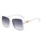 (6 PACK) Wholesale Sunglasses New Arrival Oversized Fashion Unique Square 2024 - BulkSunglassesWholesale.com - White Frame Gradient Black Lens