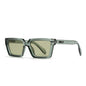 (6 PACK) Wholesale Sunglasses Rivet Street Square 2024 - BulkSunglassesWholesale.com - Transparent Green Green Lens