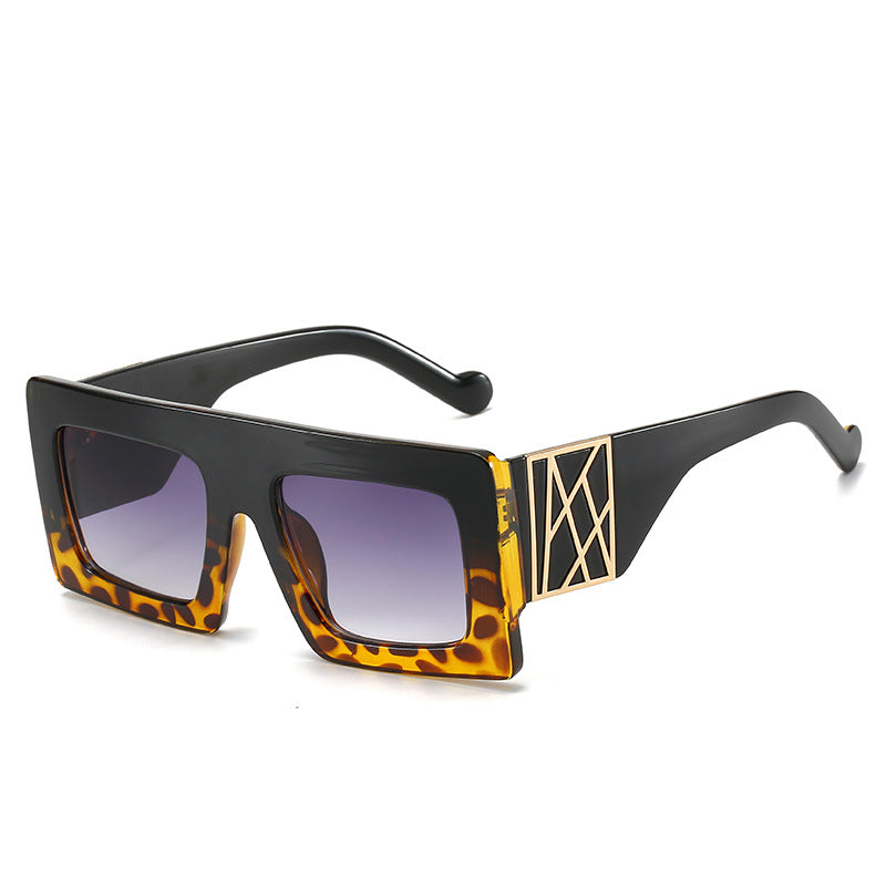 (6) PACK Wholesale Sunglasses 2023 - BulkSunglassesWholesale.com - Black Leopard Print Gradient Grey