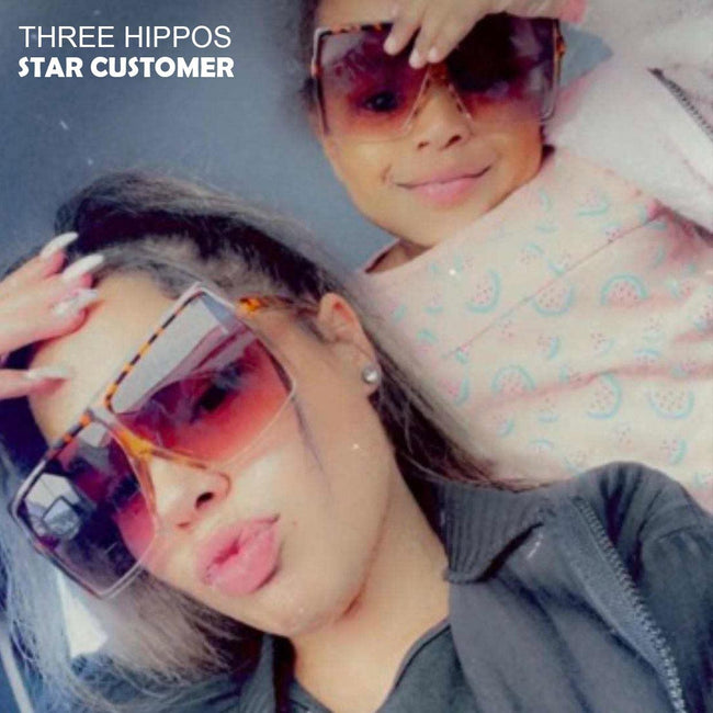 Mother and Daughter Square Oversized Sunglasses Hover Image