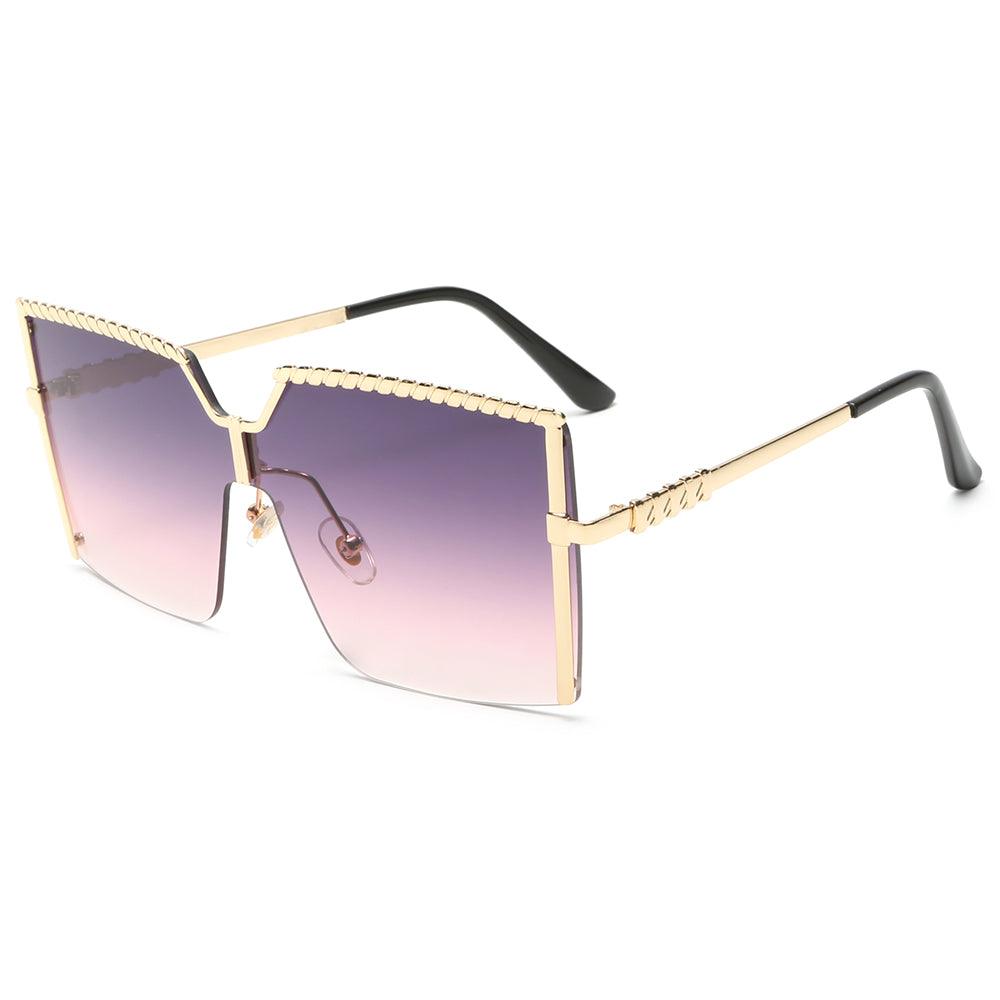 (6 PACK) Metal Tea Wholesale Sunglasses - Bulk Sunglasses Wholesale