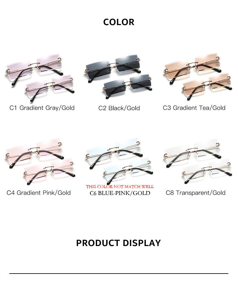 (6 PACK) Mommy And Me Rimless Wholesale Sunglasses 2021 - Bulk Sunglasses Wholesale