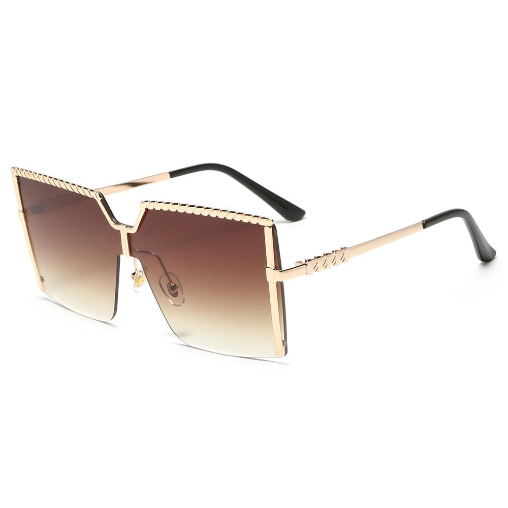 (6 PACK) Metal Tea Wholesale Sunglasses - Bulk Sunglasses Wholesale