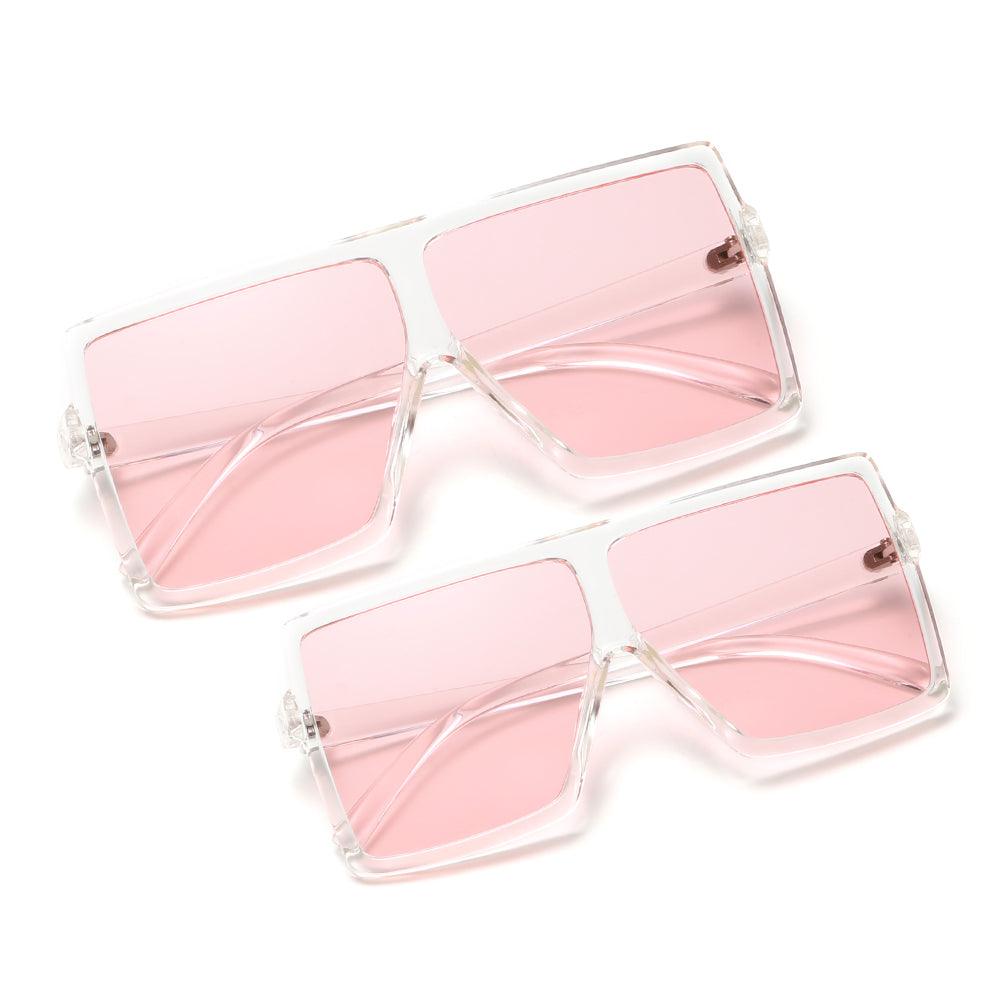 (6 PACK) Mother and Daughter Square Oversized Wholesale Sunglasses - Bulk Sunglasses Wholesale