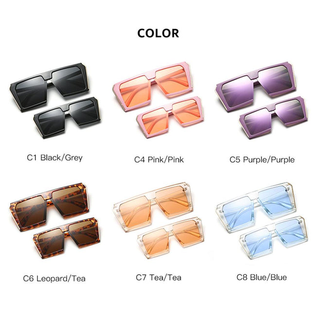 (6 PACK) Mommy And Me Square Wholesale Sunglasses Main Image