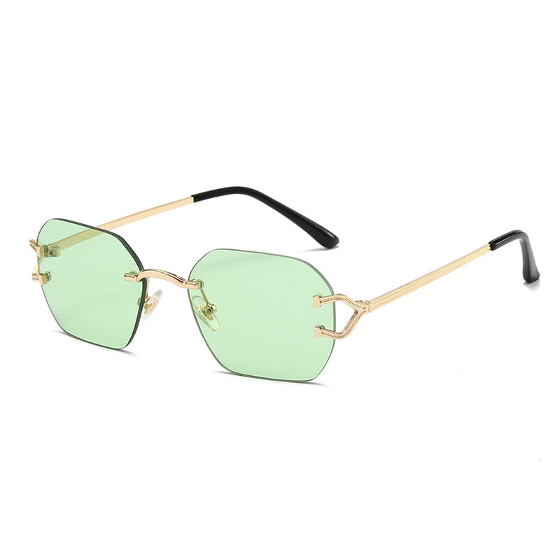 (6 PACK) Wholesale Sunglasses 2023 - BulkSunglassesWholesale.com - Gold Frame Green Lens