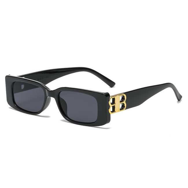 (6 PACK) Wholesale Sunglasses 2023 - BulkSunglassesWholesale.com - Black Frame Black Black Lens Hover Image