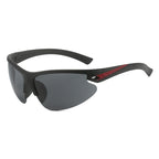 (12 PACK) Wholesale Sports Sunglasses 2023 - BulkSunglassesWholesale.com - Black Frame Black Lens