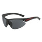(12 PACK) Wholesale Sports Sunglasses 2023 - BulkSunglassesWholesale.com - Black Frame Black Lens