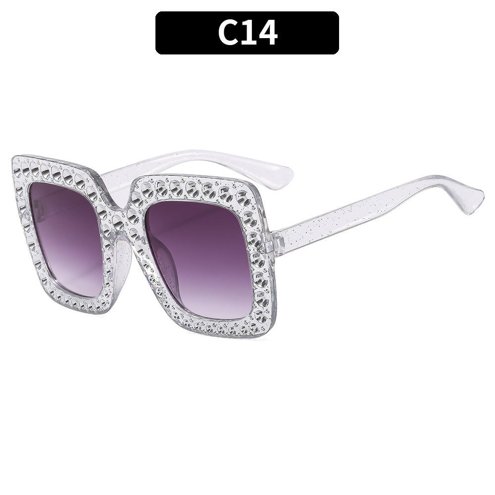 (6 PACK) Wholesale Sunglasses Square Unique Women 2023 - BulkSunglassesWholesale.com - Transparent Frame Gradient Black Lens