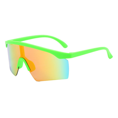 (12 PACK) Wholesale Sports Sunglasses New Arrival Sport Outdoor Unique Kids Cycling 2023 - BulkSunglassesWholesale.com - Green Frame Red Mirrored