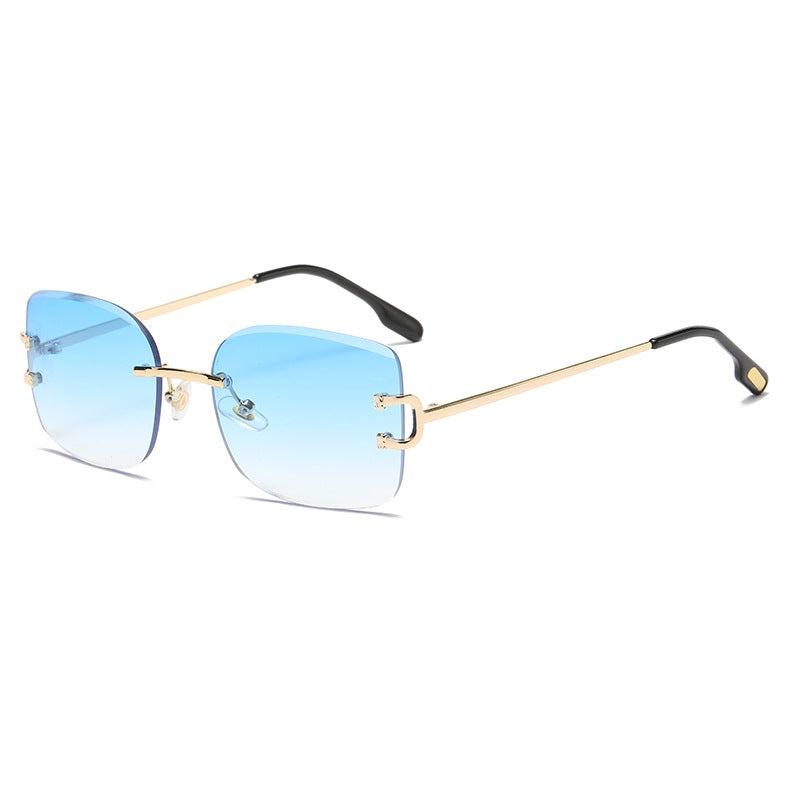 (6 PACK) Wholesale Sunglasses 2023 - BulkSunglassesWholesale.com - Gold Frame Gradient Blue