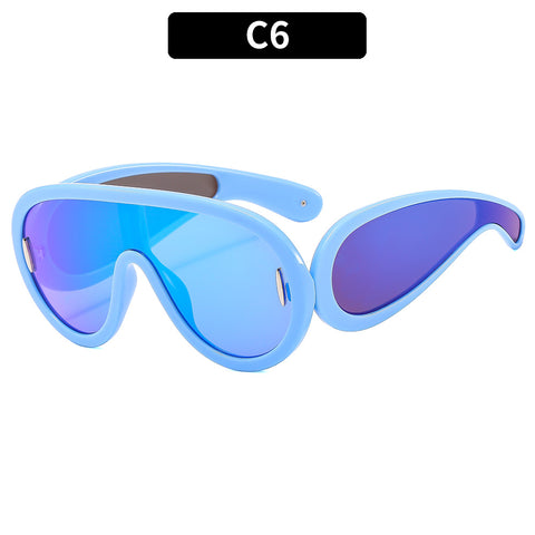 (6 PACK) Wholesale Sunglasses 2023 - BulkSunglassesWholesale.com - Blue Frame Blue Mirrored