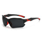 (12 PACK) Wholesale Sports Sunglasses Polarized Cycling Outdoor Sport Semirimless Unisex 2024 - BulkSunglassesWholesale.com - Black Frame Black Black Lens Red Temple