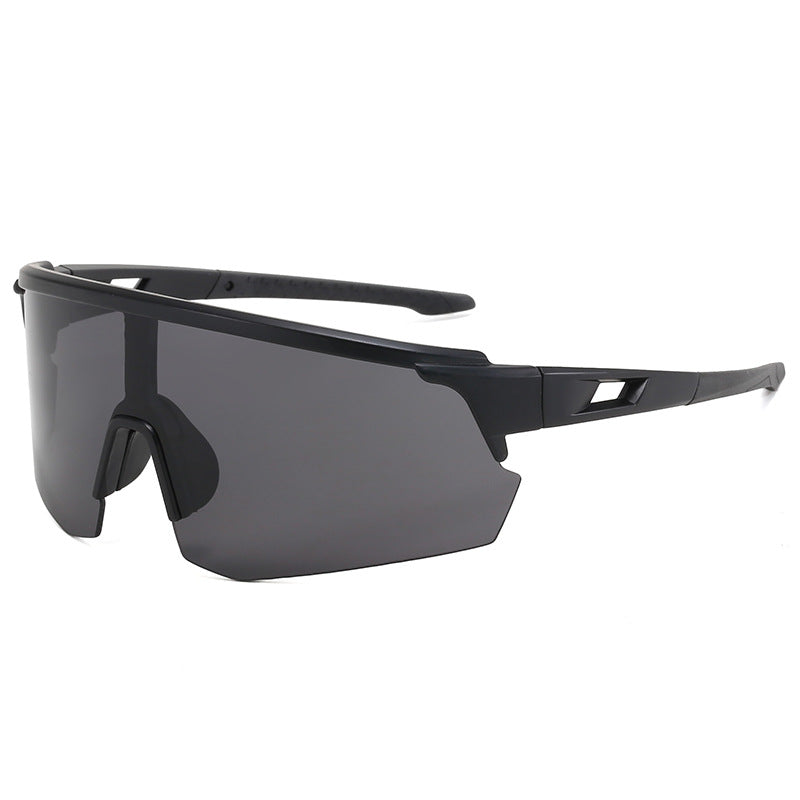 (12 PACK) Wholesale Sports Sunglasses New Arrival Outdoor Windproof Cycling Unisex Sport 2024 - BulkSunglassesWholesale.com - Black Frame Black Lens