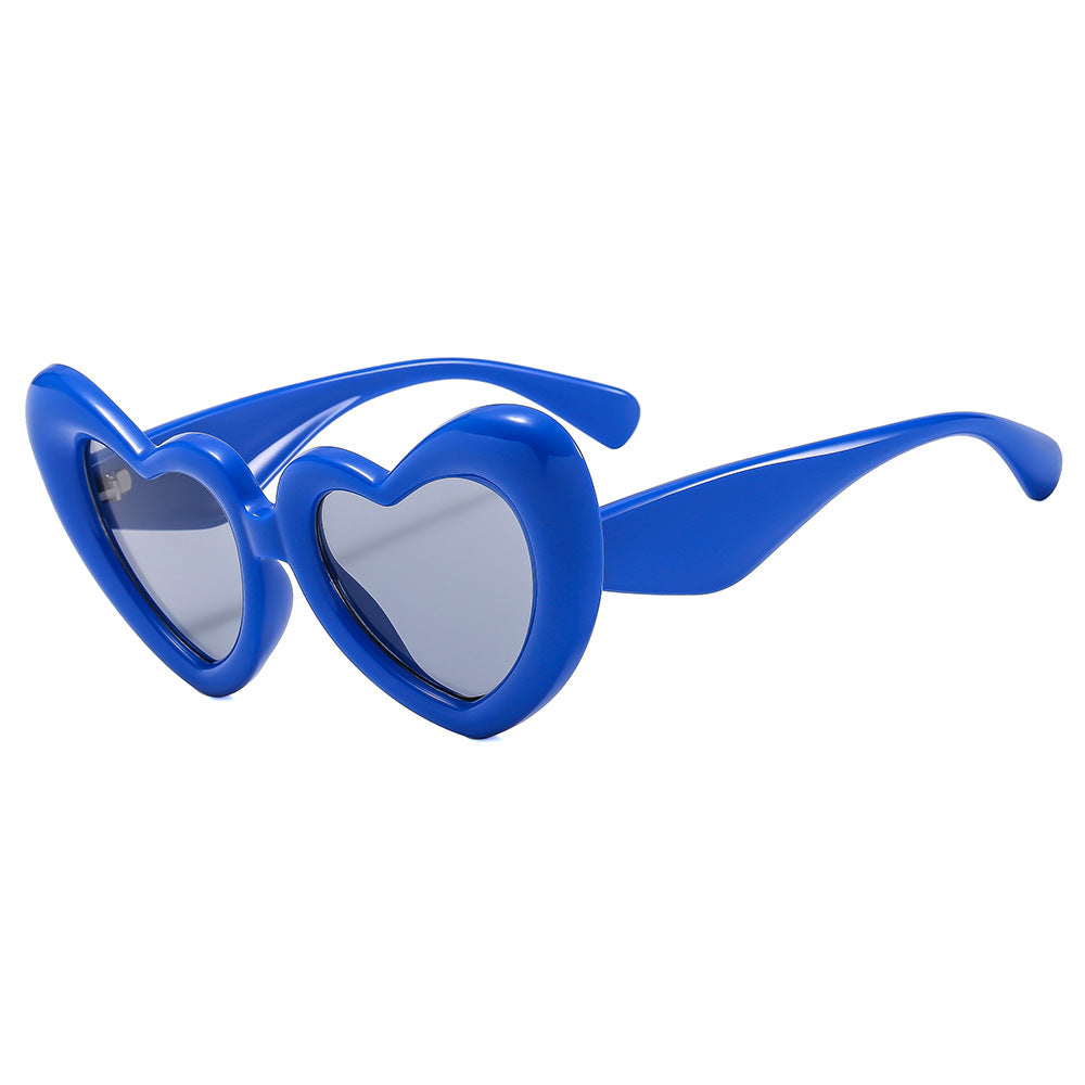 (6 PACK) Wholesale Sunglasses New Arrival Fashion Inflated Fashion Women 2023 - BulkSunglassesWholesale.com - Blue Frame Black Lens