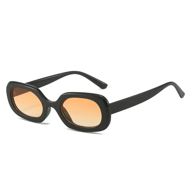 (6 PACK) Wholesale Sunglasses Square Fashion New Arrival Square 2024 - BulkSunglassesWholesale.com - Black Frame Gradient Orange Hover Image