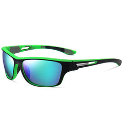 (6 PACK) Wholesale Sports Sunglasses 2023 - BulkSunglassesWholesale.com - Black Green Frame Green Lens ()