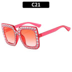 (6 PACK) Wholesale Sunglasses Square Unique Women 2023 - BulkSunglassesWholesale.com - Red Frame Gradient Red Lens