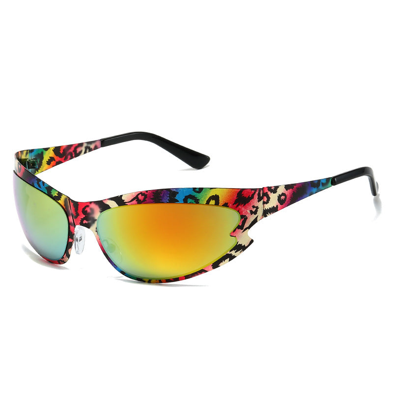 (6 PACK) Wholesale Sunglasses New Arrival Cat Eye Unique Fashion Cycling Sport 2023 - BulkSunglassesWholesale.com - Red Frame Red Mirrored