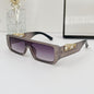 (6 PACK) Wholesale Sunglasses Small Vintage Square Trendy One Piece Unique 2024 - BulkSunglassesWholesale.com - Grey Frame Gradient Black Lens