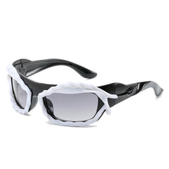 (6 PACK) Wholesale Sunglasses 2023 - BulkSunglassesWholesale.com - Black Frame Black Lens ( White )