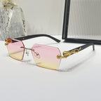 (6 PACK) Wholesale Sunglasses New Arrival Vintage Wood Grain Square 2024 - BulkSunglassesWholesale.com - Gold Frame Pink Yellow Lens