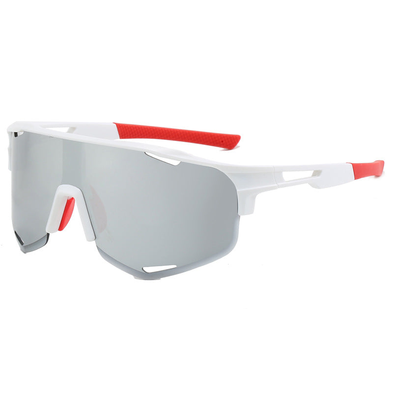 (12 PACK) Wholesale Sports Sunglasses New Arrival Semirimless Outdoor Cycling Sport Unisex 2023 - BulkSunglassesWholesale.com - White Frame Mirrored