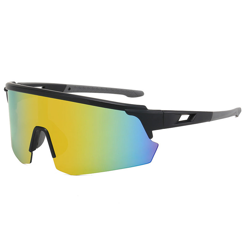 (12 PACK) Wholesale Sports Sunglasses New Arrival Outdoor Windproof Cycling Unisex Sport 2024 - BulkSunglassesWholesale.com - Black Frame Red Mirrored