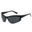 (6 PACK) Wholesale Sunglasses New Arrival Cat Eye Unique Fashion Cycling Sport 2023 - BulkSunglassesWholesale.com - Black Frame Black Lens