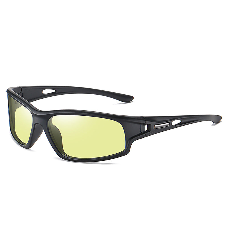 (6 PACK) Wholesale Sports Sunglasses New Arrival Cycling Sport Polarized Men Night Vision 2023 - BulkSunglassesWholesale.com - Black Frame Night Vision Photochromic Grey