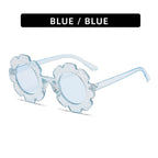 (6 PACK) Wholesale Sunglasses 2023 - BulkSunglassesWholesale.com - Clear Blue Frame Clear Blue Lens ( Pink )