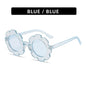 (6 PACK) Wholesale Sunglasses 2023 - BulkSunglassesWholesale.com - Clear Blue Frame Clear Blue Lens ( Pink )