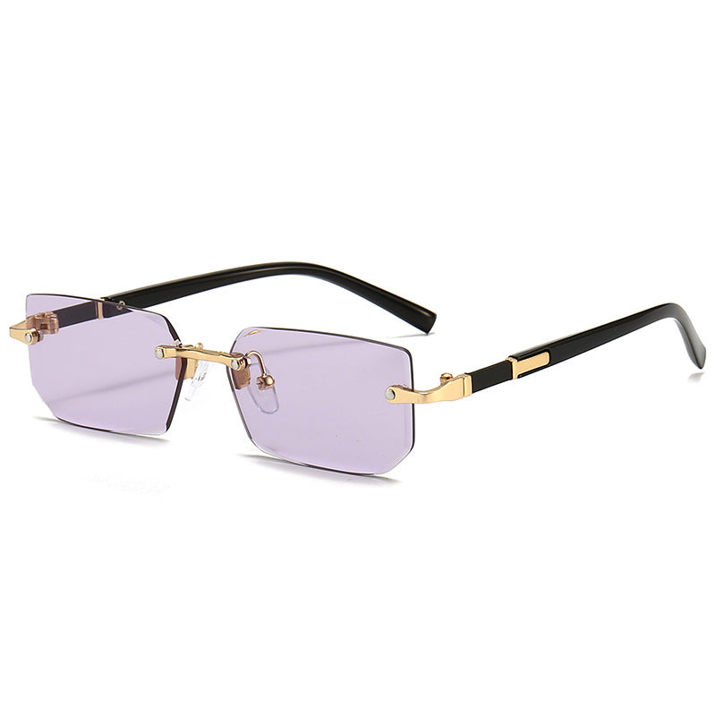 (6 PACK) Wholesale Sunglasses New Arrival Rimless Fashion Trendy Cut Edge Unique Jelly Women 2024 - BulkSunglassesWholesale.com - Transparent Purple