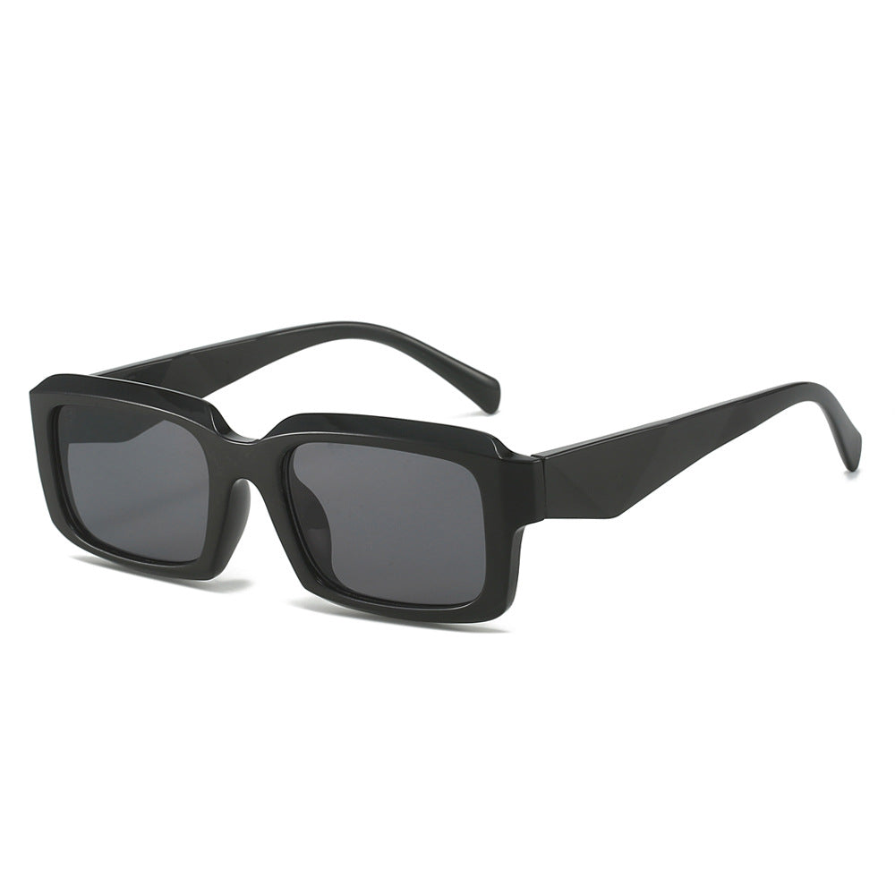 (6 PACK) Wholesale Sunglasses New Arrival Square Triangle Fashion Unisex 2024 - BulkSunglassesWholesale.com - Black Frame Black Lens