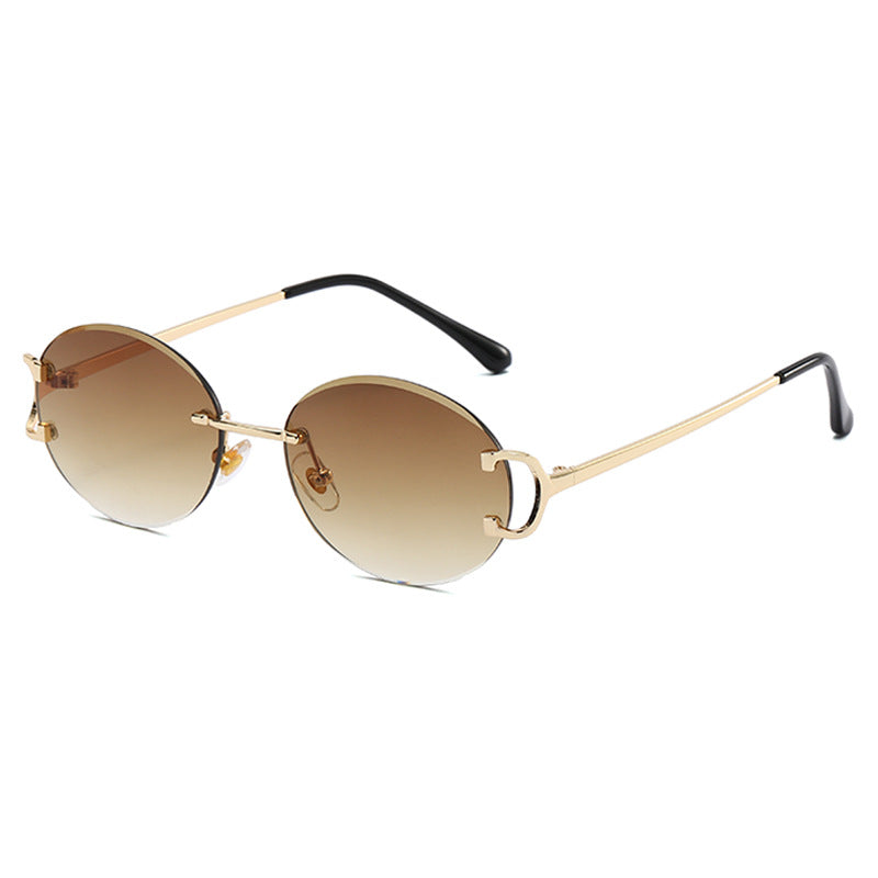 (6 PACK) Wholesale Sunglasses 2023 - BulkSunglassesWholesale.com - Gold Frame Gradient Tea