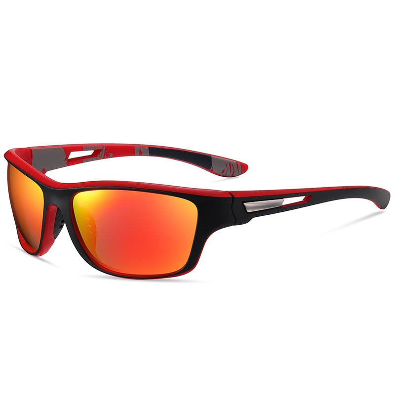 (6 PACK) Wholesale Sports Sunglasses 2023 - BulkSunglassesWholesale.com - Black Red Frame Red Mirrored Lens ()