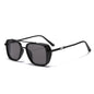(6 PACK) Wholesale Sunglasses Vintage Metal Punk Double Bridge Aviator Women New Arrival 2023 - BulkSunglassesWholesale.com - Black Frame Black Black Lens