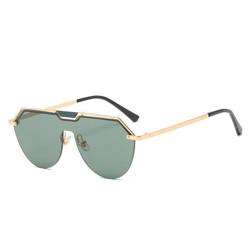 (6 PACK) Wholesale Sunglasses 2023 - BulkSunglassesWholesale.com - Gold Frame Green