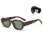 (6 PACK) Wholesale Sunglasses Vintage Small Women Men Fashion Rivet Oval Small 2023 - BulkSunglassesWholesale.com - Leopard Print Frame Frame