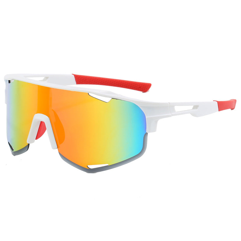 (12 PACK) Wholesale Sports Sunglasses New Arrival Semirimless Outdoor Cycling Sport Unisex 2023 - BulkSunglassesWholesale.com - White Frame Red Mirrored