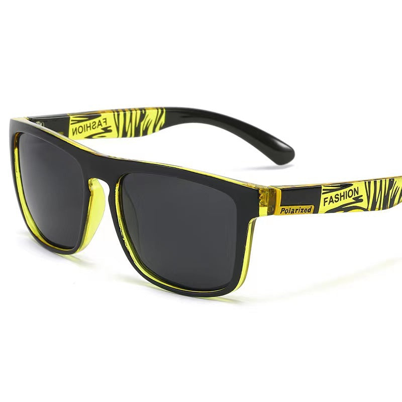(12 PACK) Wholesale Sunglasses Vintage Cycling Polarized 2024 - BulkSunglassesWholesale.com - Clear Yellow Frame Black Black Lens