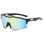 (12 PACK) Wholesale Sports Sunglasses New Arrival Sport Outdoor Fashion Cycling 2023 - BulkSunglassesWholesale.com - Black Frame Yellow Mirrored