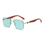 (6 PACK) Rimless Men Wood Wholesale Sunglasses 2022 M922301 - Bulk Sunglasses Wholesale