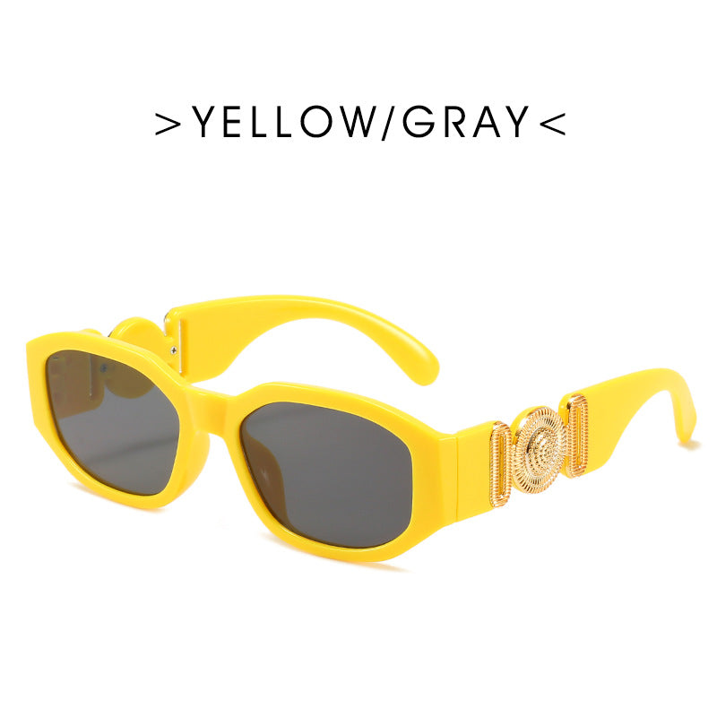 (12 PACK) Wholesale Sunglasses 2023 - BulkSunglassesWholesale.com - Yellow Frame Black Lens