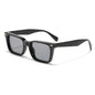 (6 PACK) Wholesale Sunglasses Vintage Square Unisex Fashion New Arrival 2023 - BulkSunglassesWholesale.com - Shiny Black Frame Black Black Lens